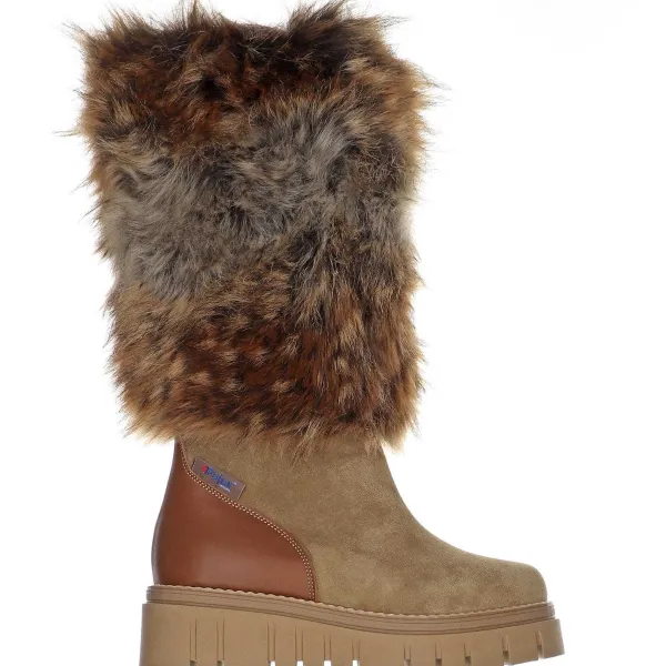 Pajar Winter Boots<Anora-Eco Women'S Suede And Faux Fur Boot Beige