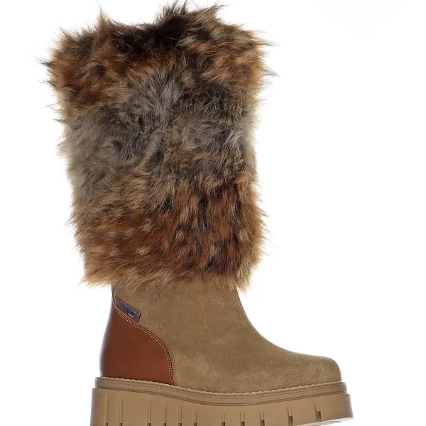 Pajar Winter Boots<Anora-Eco Women'S Suede And Faux Fur Boot Beige