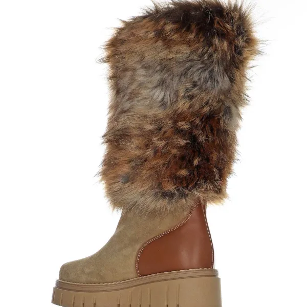 Pajar Winter Boots<Anora-Eco Women'S Suede And Faux Fur Boot Beige