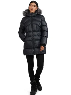 Pajar Fall/Winter<Ares Women'S Puffer Jacket W/Faux Fur Trim Black