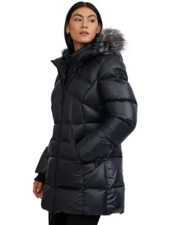 Pajar Fall/Winter<Ares Women'S Puffer Jacket W/Faux Fur Trim Black