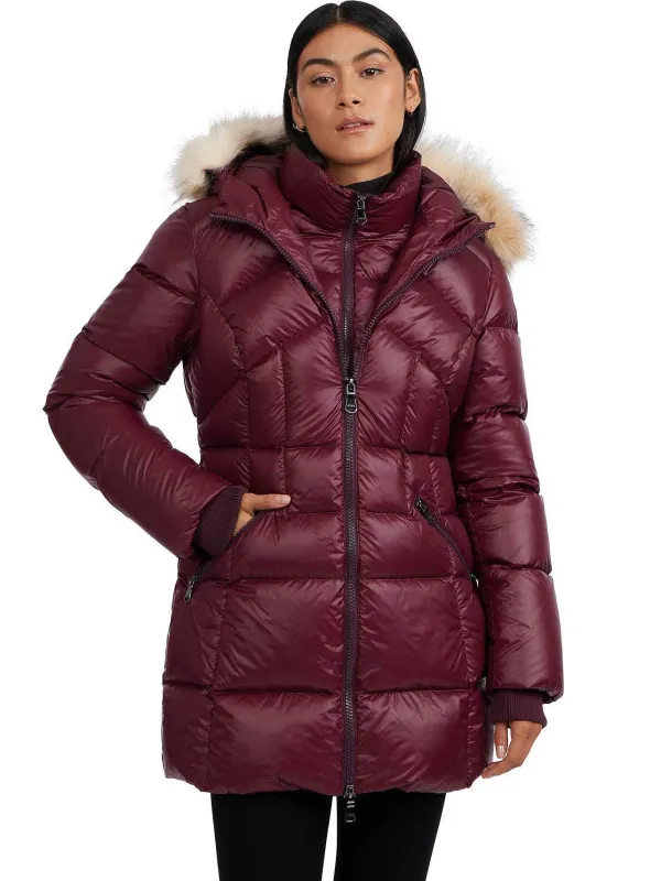 Pajar Fall/Winter<Ares Women'S Puffer Jacket W/Faux Fur Trim Ox Blood