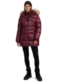Pajar Fall/Winter<Ares Women'S Puffer Jacket W/Faux Fur Trim Ox Blood