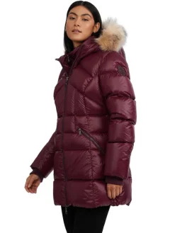 Pajar Fall/Winter<Ares Women'S Puffer Jacket W/Faux Fur Trim Ox Blood