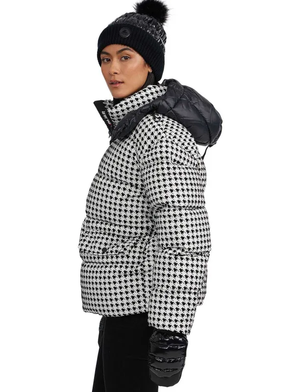 Pajar Fall/Winter<Ascella Women'S Boxy Fit Houndstooth Short Puffer Jacket Black/White