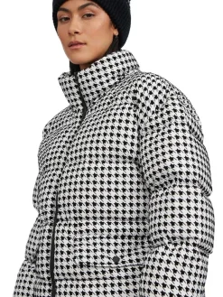 Pajar Fall/Winter<Ascella Women'S Boxy Fit Houndstooth Short Puffer Jacket Black/White
