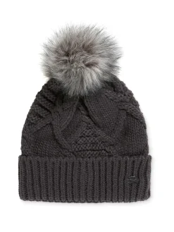 Pajar Hats And Headwear<Assia Women'S Aran Cable Knit Hat Charcoal