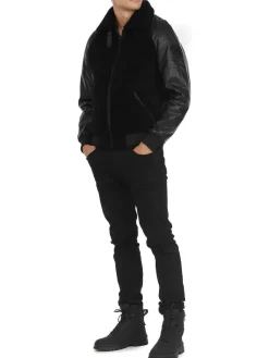 Pajar Premium Shearling<Campbell Men'S Shearling And Leather Varsity Jacket Black/Black