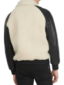 Pajar Premium Shearling<Campbell Men'S Shearling And Leather Varsity Jacket Offwhite