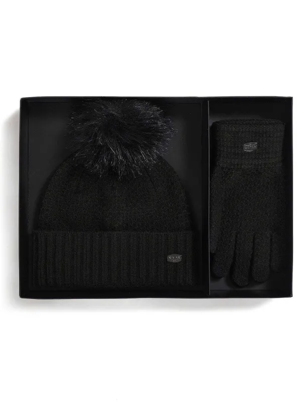 Pajar Hats And Headwear<Celia Women'S Hat And Glove Set Black