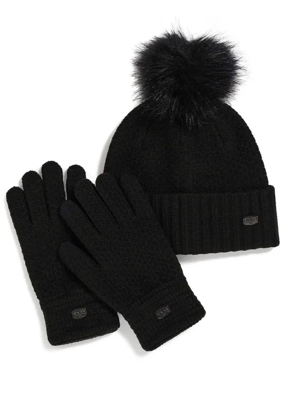 Pajar Hats And Headwear<Celia Women'S Hat And Glove Set Black