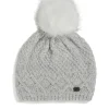 Pajar Hats And Headwear<Cold Women'S Knit Hat With Faux Fur Pompom Silver