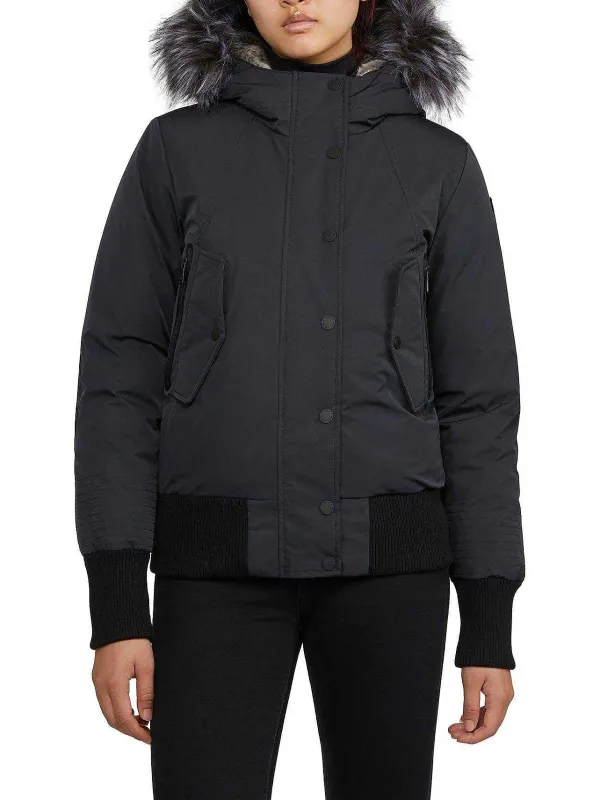 Pajar Bombers<Cordova Women'S Bomber Jacket W/ Faux Fur Black