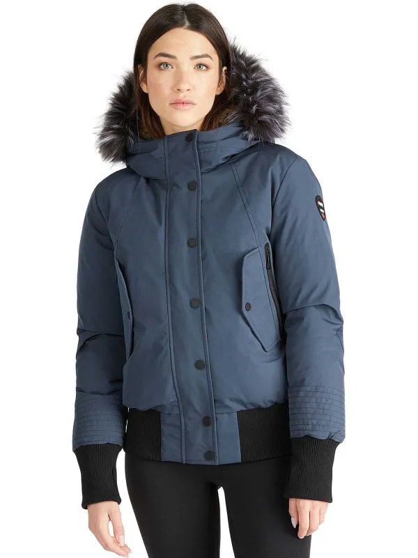 Pajar Bombers<Cordova Women'S Bomber Jacket W/ Faux Fur Navy