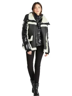 Pajar Puffers<Danique Women'S Luxury 3-In-1 Mixed-Media Puffer Black