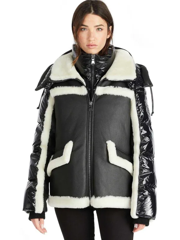 Pajar Puffers<Danique Women'S Luxury 3-In-1 Mixed-Media Puffer Black