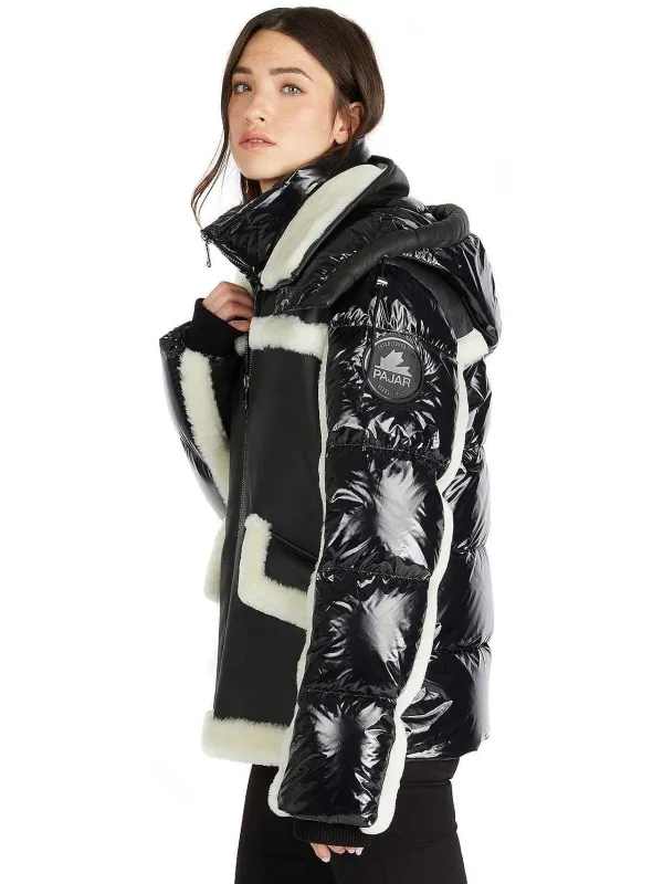 Pajar Puffers<Danique Women'S Luxury 3-In-1 Mixed-Media Puffer Black