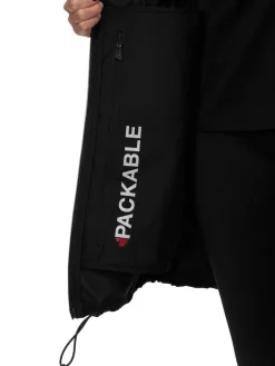 Pajar Rain Jackets<Esen Women'S Long Packable Raincoat W/ Removable Hood Black