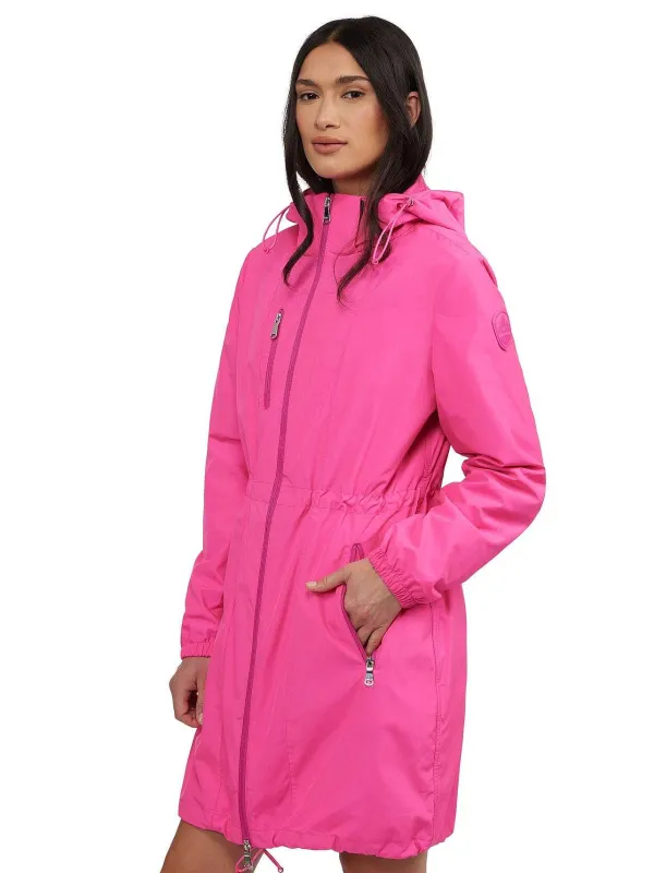 Pajar Rain Jackets<Esen Women'S Long Packable Raincoat W/ Removable Hood Pink