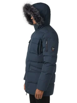 Pajar Parkas<Hamilton Men'S Quilted Parka W/Faux Fur Trim Navy