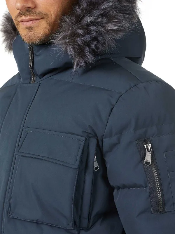Pajar Fall/Winter<Hamilton Men'S Quilted Parka W/Faux Fur Trim Navy
