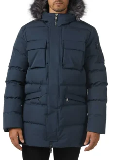 Pajar Fall/Winter<Hamilton Men'S Quilted Parka W/Faux Fur Trim Navy