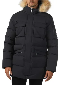 Pajar Fall/Winter<Hamilton Men'S Quilted Parka W/Faux Fur Trim Black