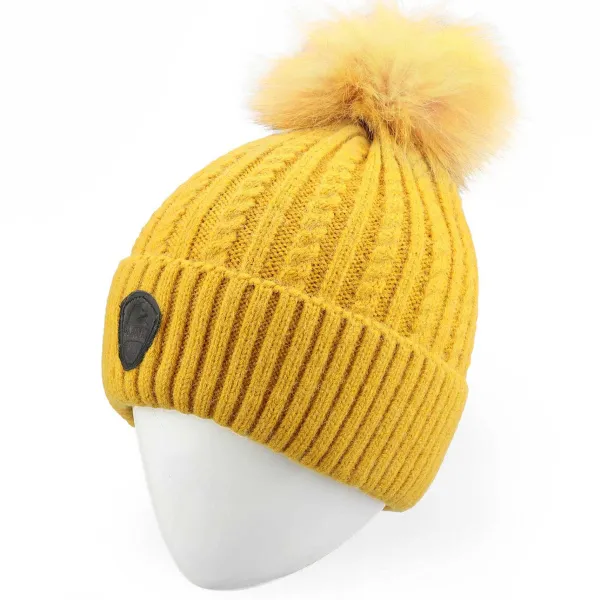 Pajar Hats And Headwear<Heidi Knitted Pompom Hat Mustard