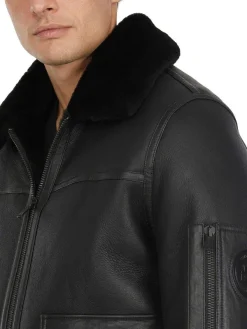 Pajar Premium Shearling<Heritage Aviator Men'S Sheepskin Jacket Black/Black