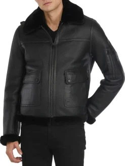 Pajar Premium Shearling<Heritage Aviator Men'S Sheepskin Jacket Black/Black