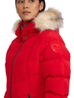 Pajar Fall/Winter<January Women'S Quilted Puffer W/ Faux Fur Current Red