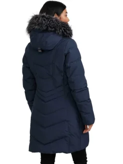 Pajar Puffers<January Women'S Quilted Puffer W/ Faux Fur Navy