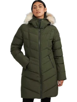 Pajar Puffers<January Women'S Quilted Puffer W/ Faux Fur Military
