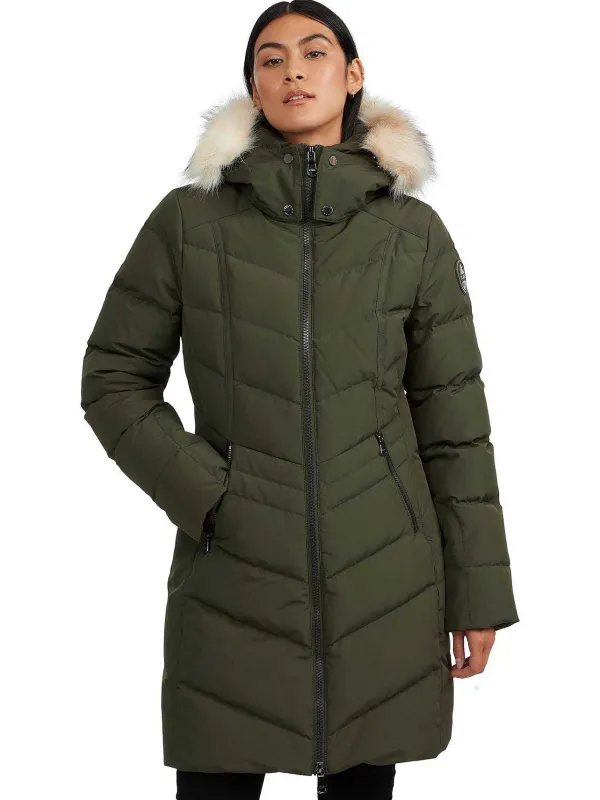 Pajar Puffers<January Women'S Quilted Puffer W/ Faux Fur Military