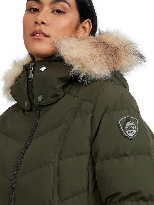 Pajar Puffers<January Women'S Quilted Puffer W/ Faux Fur Military