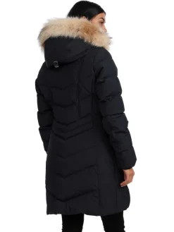 Pajar Fall/Winter<January Women'S Quilted Puffer W/ Faux Fur Black