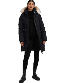 Pajar Fall/Winter<January Women'S Quilted Puffer W/ Faux Fur Black