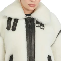 Pajar Premium Shearling<Jenny Women'S Front Zip Shearling Jacket White/Black
