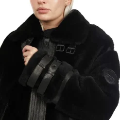 Pajar Premium Shearling<Jenny Women'S Front Zip Shearling Jacket Black/Black
