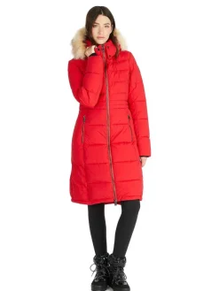 Pajar Parkas<Jupiter Women'S Puffer Jacket W/ Faux Fur Trim Current Red