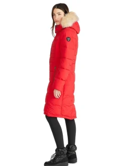 Pajar Parkas<Jupiter Women'S Puffer Jacket W/ Faux Fur Trim Current Red