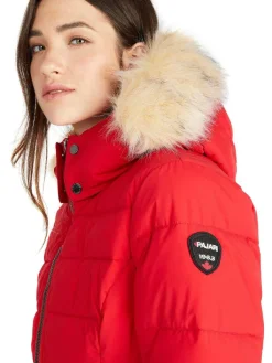 Pajar Parkas<Jupiter Women'S Puffer Jacket W/ Faux Fur Trim Current Red