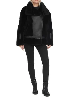 Pajar Bombers<Naomi Women'S Shearling Perfecto Jacket Black/Black