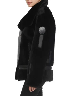 Pajar Bombers<Naomi Women'S Shearling Perfecto Jacket Black/Black