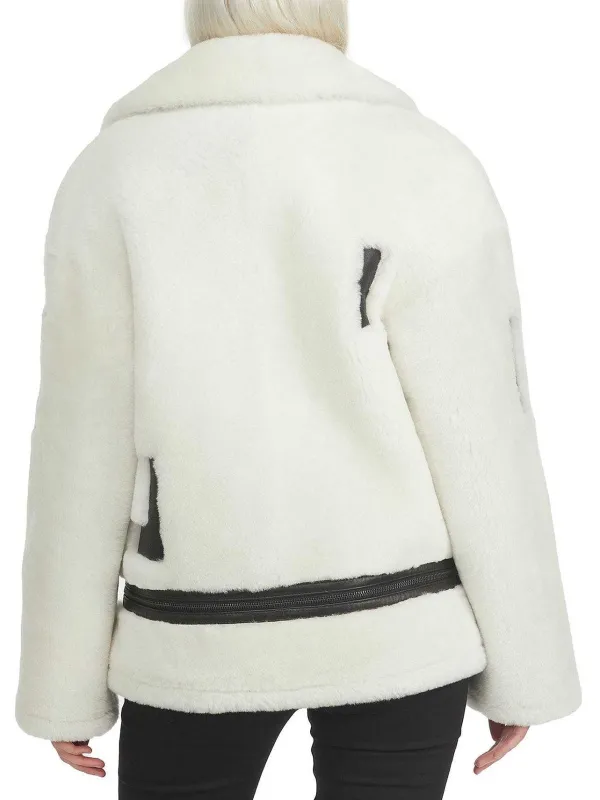 Pajar Premium Shearling<Naomi Women'S Shearling Perfecto Jacket White/Black