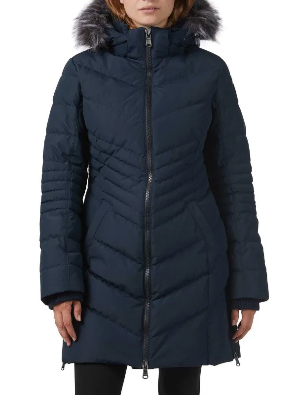 Pajar Parkas<Queens Women'S Quilted Puffer Navy/Silver