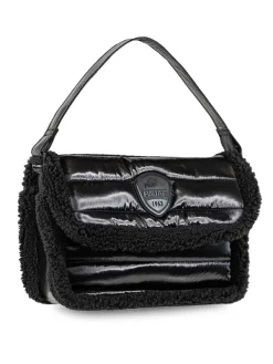 Pajar Bags<Shearling Puffy Shoulder Bag Black/Black