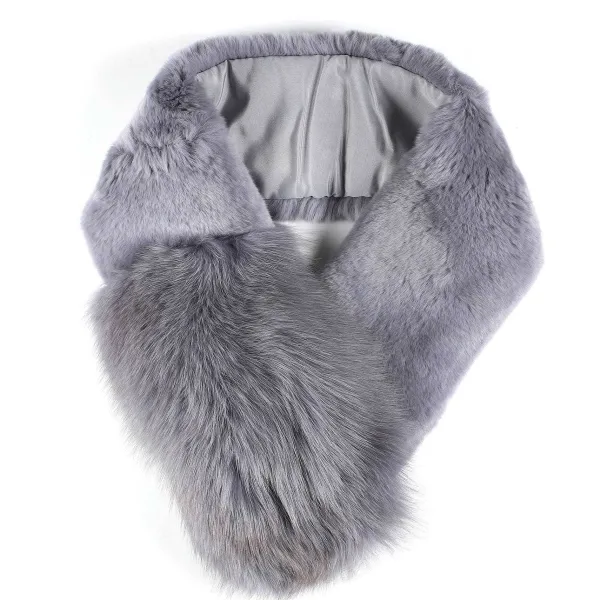 Pajar Scarves<Violette Women'S Rabbit And Fox Fur Scarf Grey